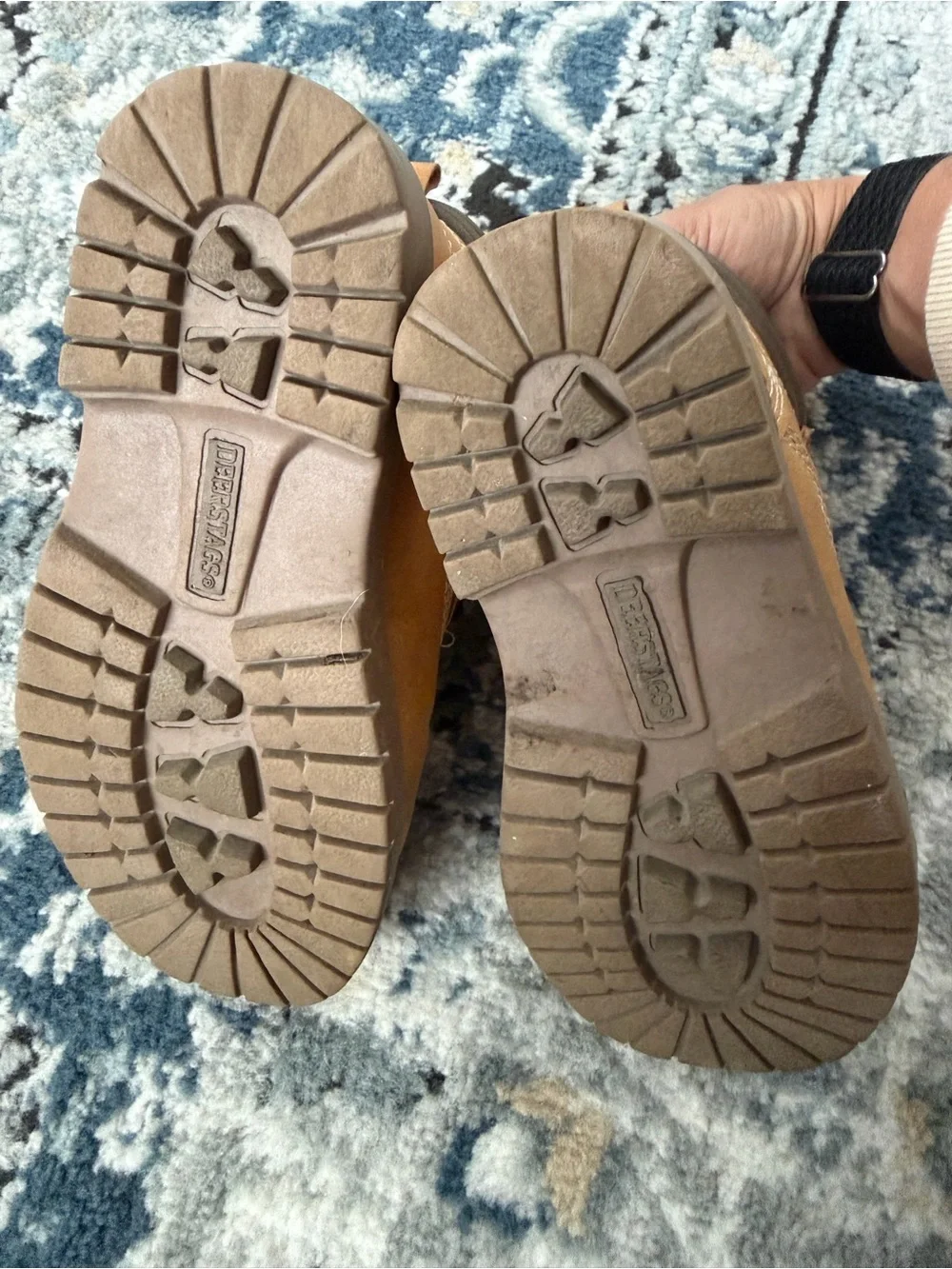 KidsThinsulate Tan Velcro Leather Boots Size 12